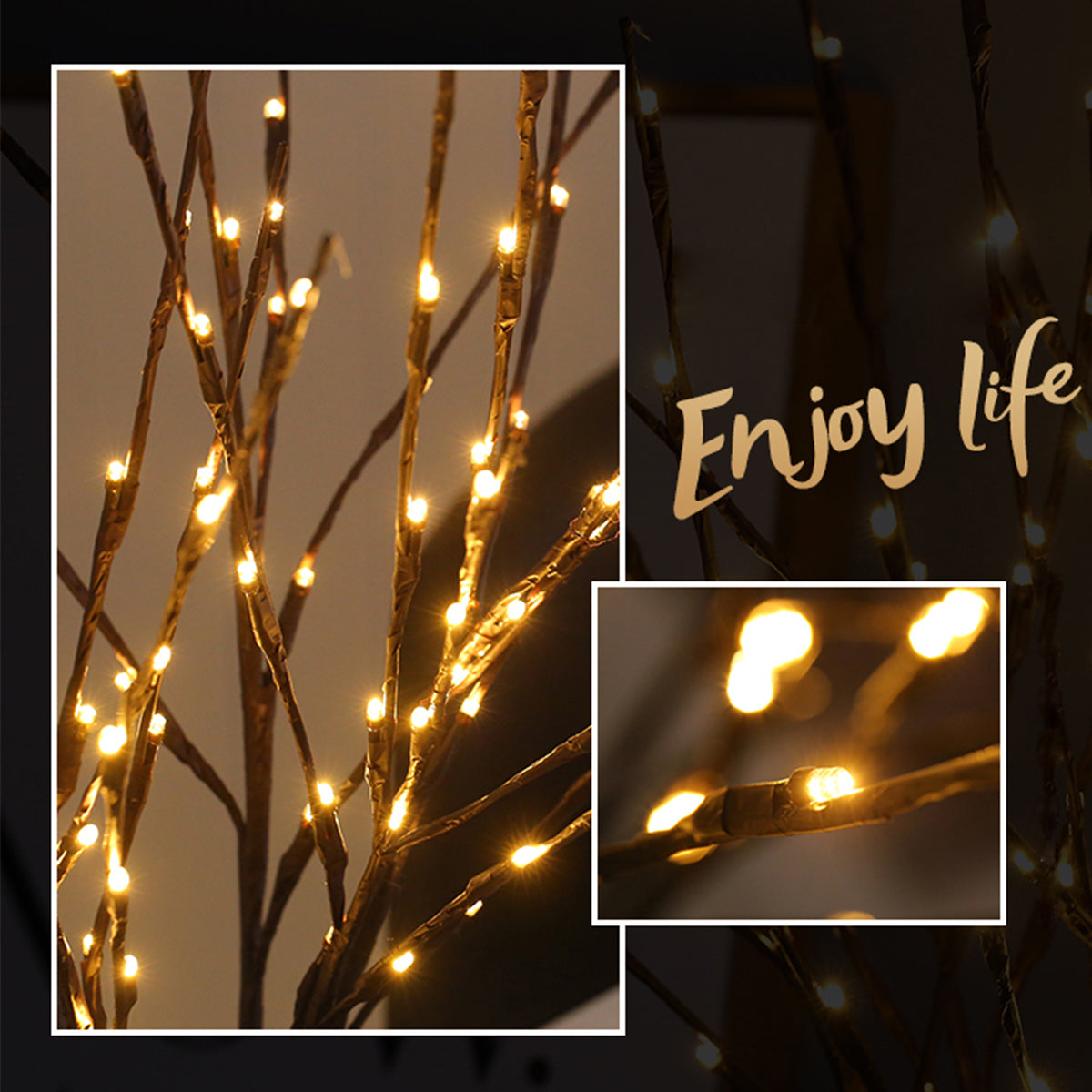 Warm White Christmas LED Willow Branch Lamp Decoration