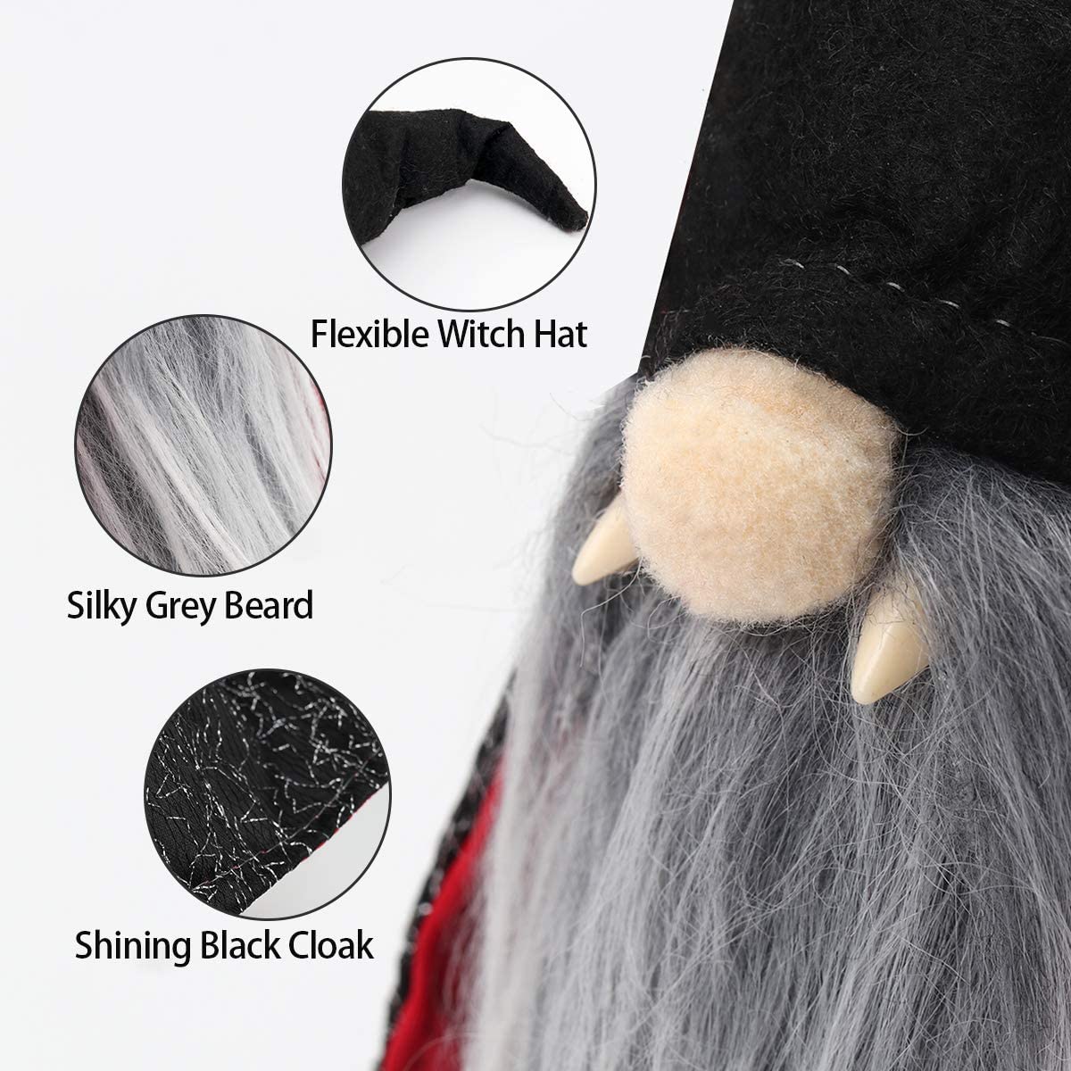 2Pack Halloween Witch Gnomes Plush Decoration