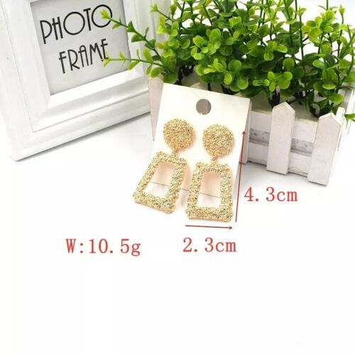 Vintage Geometric Earrings for Women Statement Earring Jewelry Carved