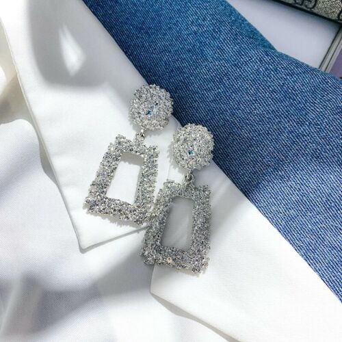 Vintage Geometric Earrings for Women Statement Earring Jewelry Carved