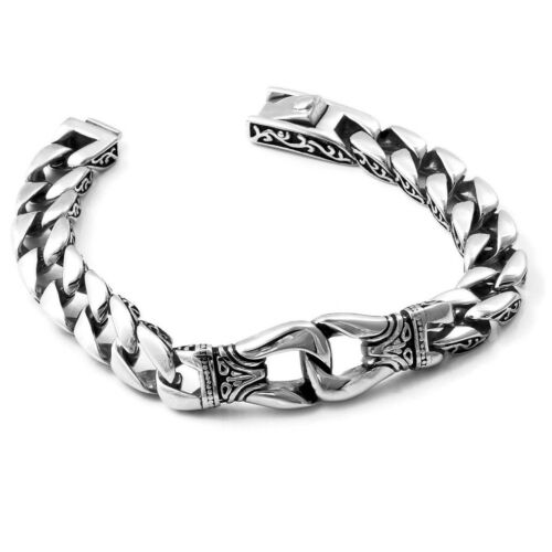 Men's Heavy Sturdy Stainless Steel Motorcycle Biker Chain Bracelet