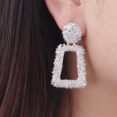 Vintage Geometric Earrings for Women Statement Earring Jewelry Carved