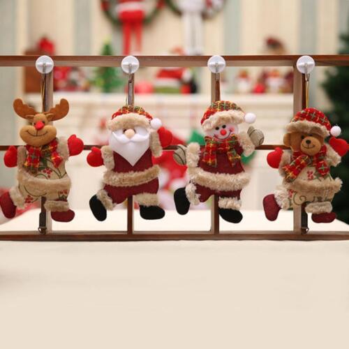 4 Style Christmas Hanging Ornament Santa Claus Snowman Doll Xmas Tree Decor Gift