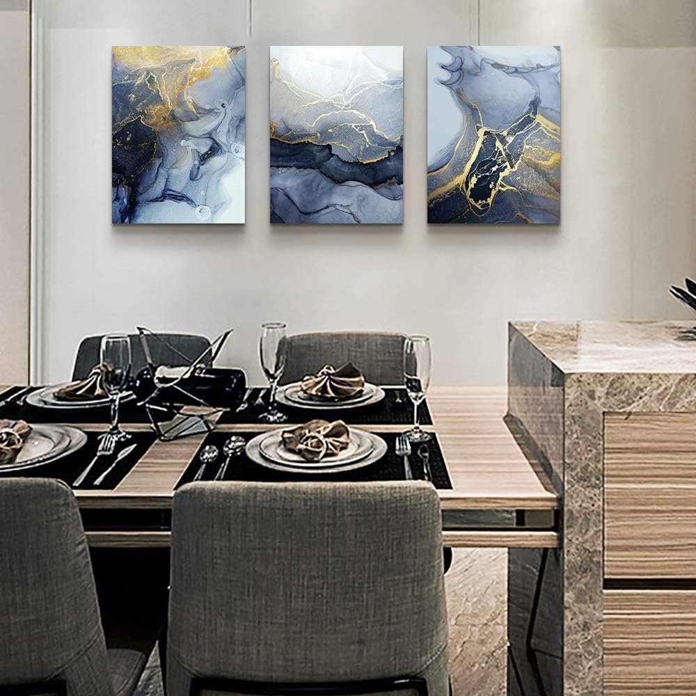 Abstract Wall Decor for Living Room Bedroom Wall Art Paintings Abstract Ink painting Wall Artworks Hang Pictures for Office Decoration, 12x16 inch/Piece, 3 Panels Bathroom Home Decorations Posters