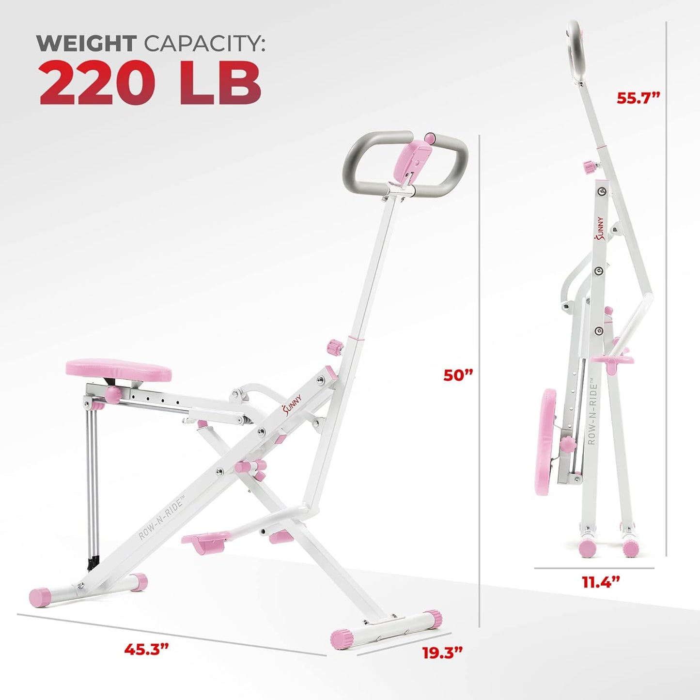 Row-N-Ride Squat Assist Trainer for Glutes Workout With Adjustable Resistance, Easy Setup & Foldable Exercise Equipment, Glute & Leg Exercise Machine