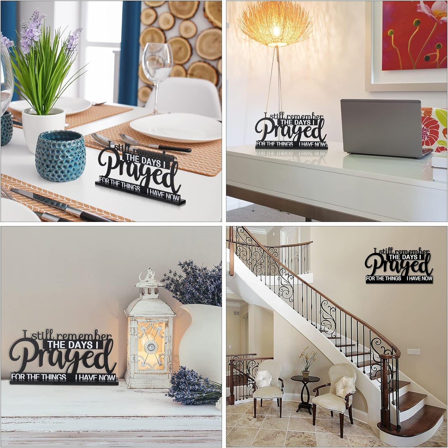 I Still Remember the Days I Prayed Sign Inspirational Table Blessed Signs Wood Motivational Decorations Farmhouse Home Decor Centerpieces Faith Wooden Shelf Sign for Home Living Room Office