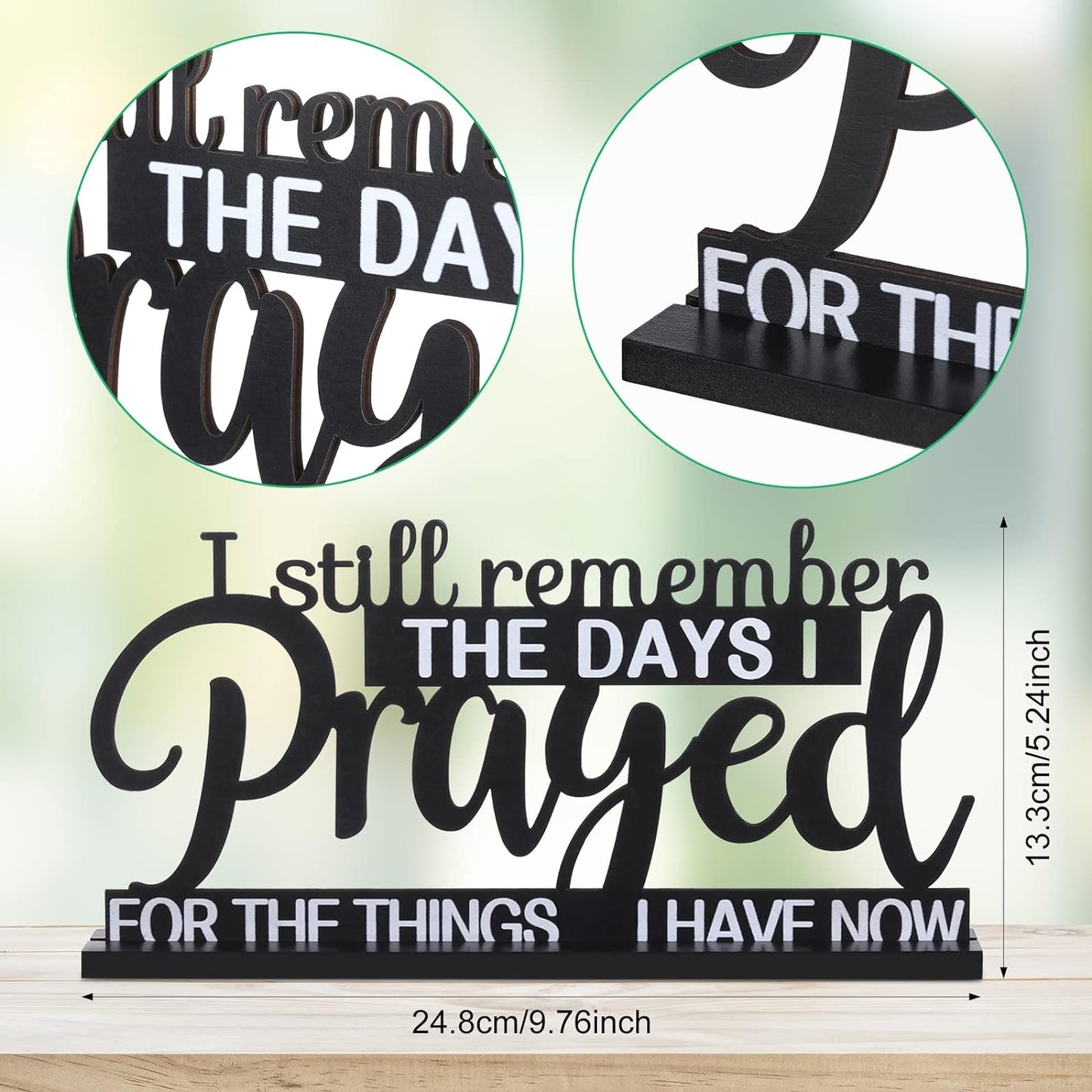 I Still Remember the Days I Prayed Sign Inspirational Table Blessed Signs Wood Motivational Decorations Farmhouse Home Decor Centerpieces Faith Wooden Shelf Sign for Home Living Room Office