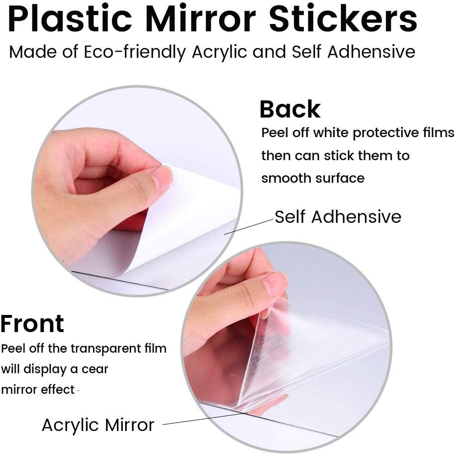 Family Tree Wall Decor Acrylic 3D DIY Mirror Stickers Picture Frame Collage Home Decorations for Living Room Bedroom Dinning Office New House Gifts Silver Set Large 47x47 Inch