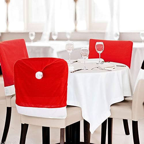 4pc Red Hat Dining Chair Slipcovers,Chair Back Covers Kitchen Chair Covers