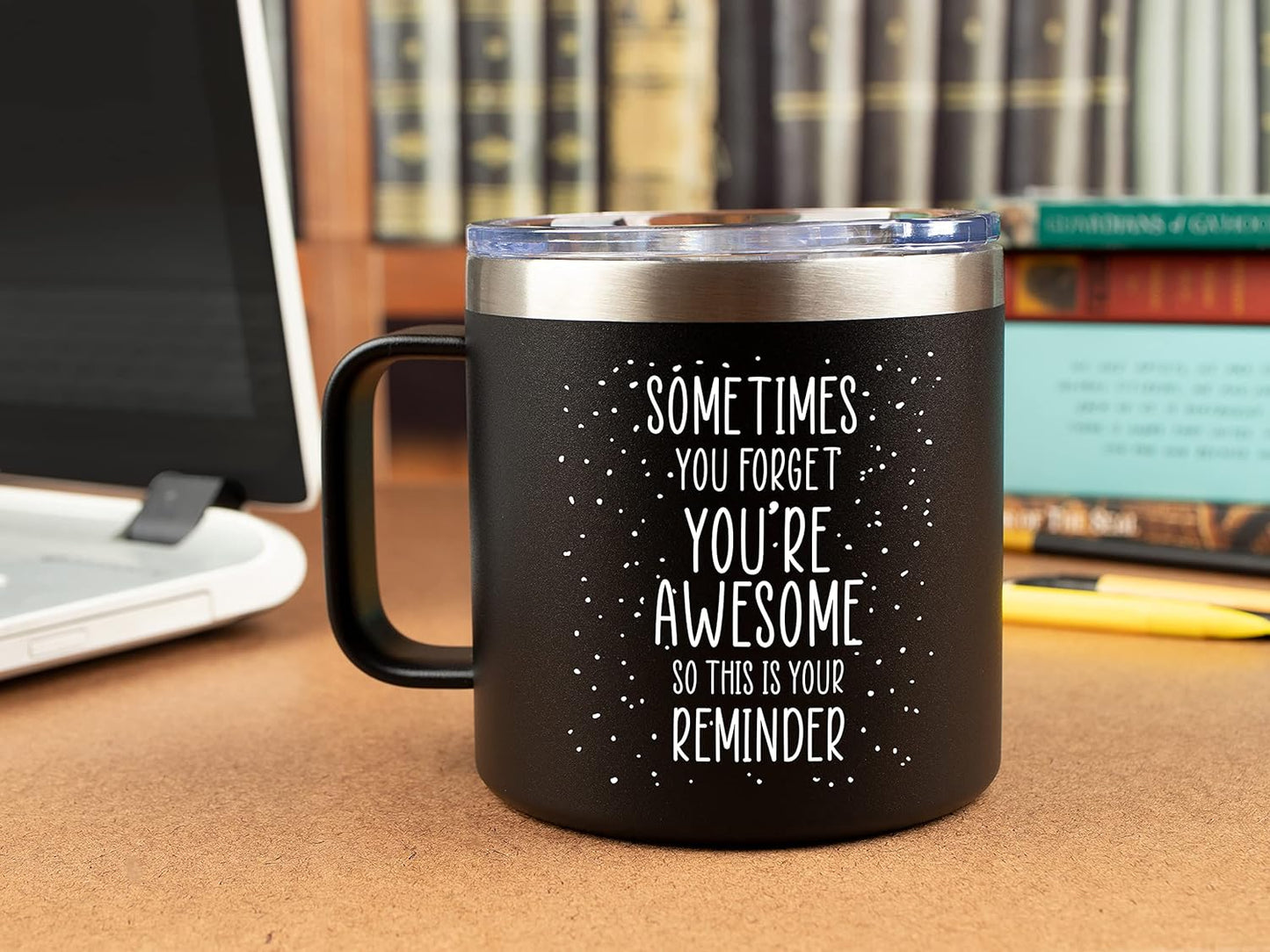 Inspirational Gifts for Men or Women- Stainless Steel Coffee Mug/Tumbler– “Sometimes You Forget You’re Awesome” Gift Idea for Birthday, Coworker, Thank you, Motivational, Best Friend, Fathers Day