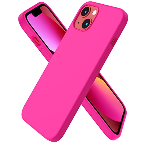 Compatible with iPhone 13 Case 6.1, Slim Liquid Silicone 3 Layers Full Covered Soft Gel Rubber Case Cover