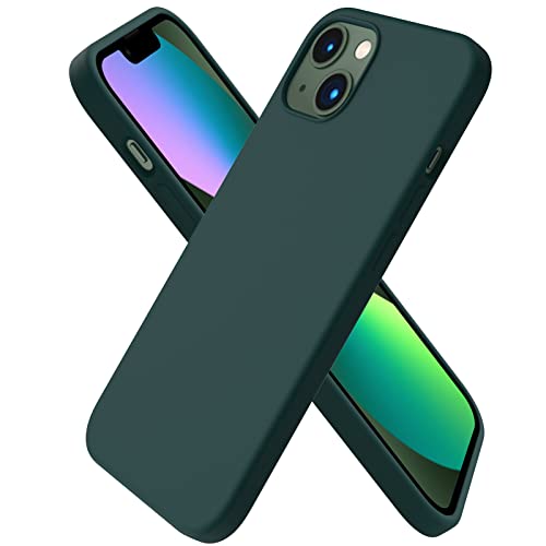Compatible with iPhone 13 Case 6.1, Slim Liquid Silicone 3 Layers Full Covered Soft Gel Rubber Case Cover