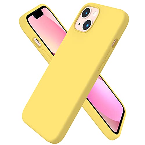 Compatible with iPhone 13 Case 6.1, Slim Liquid Silicone 3 Layers Full Covered Soft Gel Rubber Case Cover