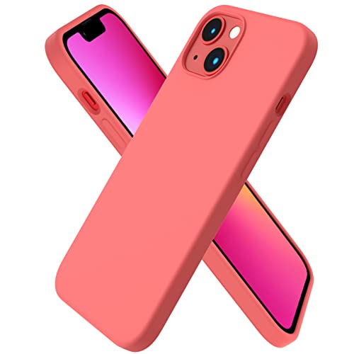 Compatible with iPhone 13 Case 6.1, Slim Liquid Silicone 3 Layers Full Covered Soft Gel Rubber Case Cover