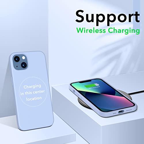 Compatible with iPhone 13 Case 6.1, Slim Liquid Silicone 3 Layers Full Covered Soft Gel Rubber Case Cover