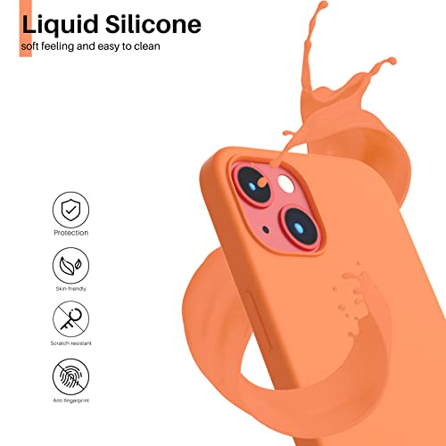 Compatible with iPhone 13 Case 6.1, Slim Liquid Silicone 3 Layers Full Covered Soft Gel Rubber Case Cover