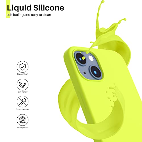 Compatible with iPhone 13 Case 6.1, Slim Liquid Silicone 3 Layers Full Covered Soft Gel Rubber Case Cover