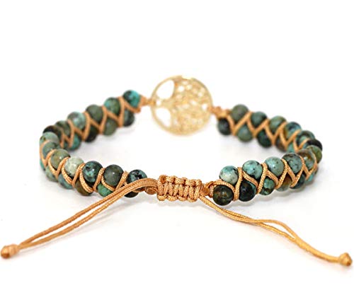 Handmade Boho Natural Stone Wrap Bracelets Turquoises Crystal Beads Bracelet Jewelry