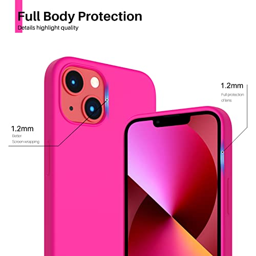 Compatible with iPhone 13 Case 6.1, Slim Liquid Silicone 3 Layers Full Covered Soft Gel Rubber Case Cover
