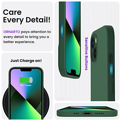 Compatible with iPhone 13 Case 6.1, Slim Liquid Silicone 3 Layers Full Covered Soft Gel Rubber Case Cover