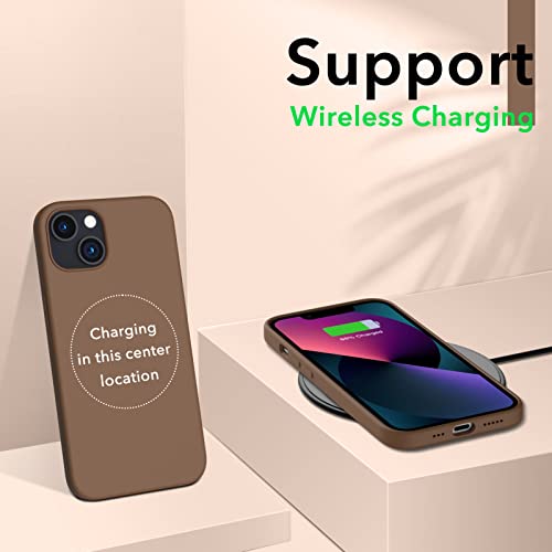 Compatible with iPhone 13 Case 6.1, Slim Liquid Silicone 3 Layers Full Covered Soft Gel Rubber Case Cover