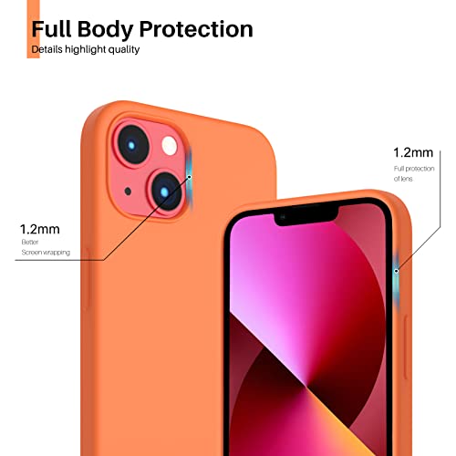 Compatible with iPhone 13 Case 6.1, Slim Liquid Silicone 3 Layers Full Covered Soft Gel Rubber Case Cover