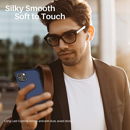 Compatible with iPhone 13 Case 6.1, Slim Liquid Silicone 3 Layers Full Covered Soft Gel Rubber Case Cover