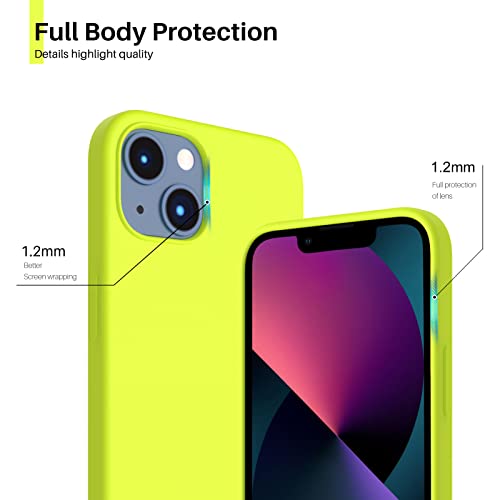 Compatible with iPhone 13 Case 6.1, Slim Liquid Silicone 3 Layers Full Covered Soft Gel Rubber Case Cover