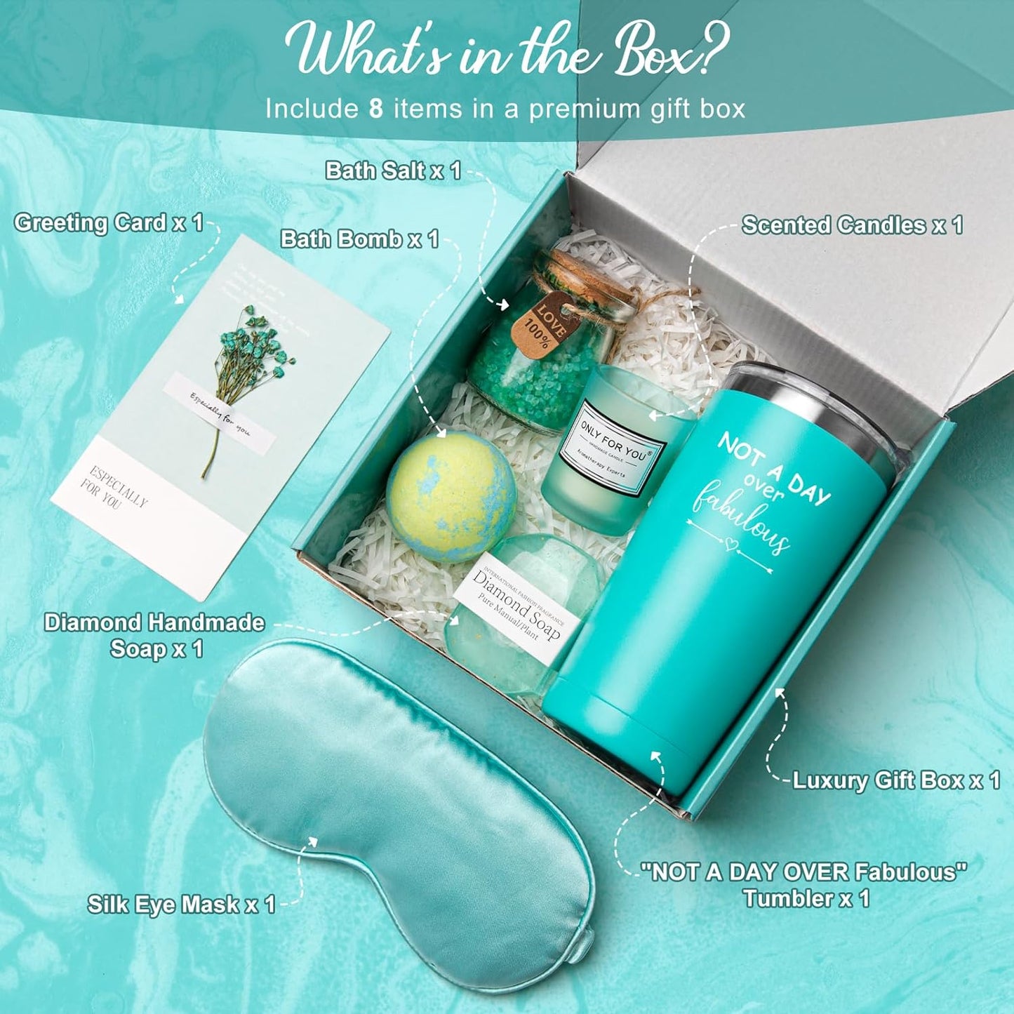 Birthday Gifts for Women Sister Mom - Relaxing Spa Basket Self Care Set, Present for Wife Best Friend Coworker, Valentines Mothers Day Christmas Anniversary, Unique Gift Ideas for Friendship