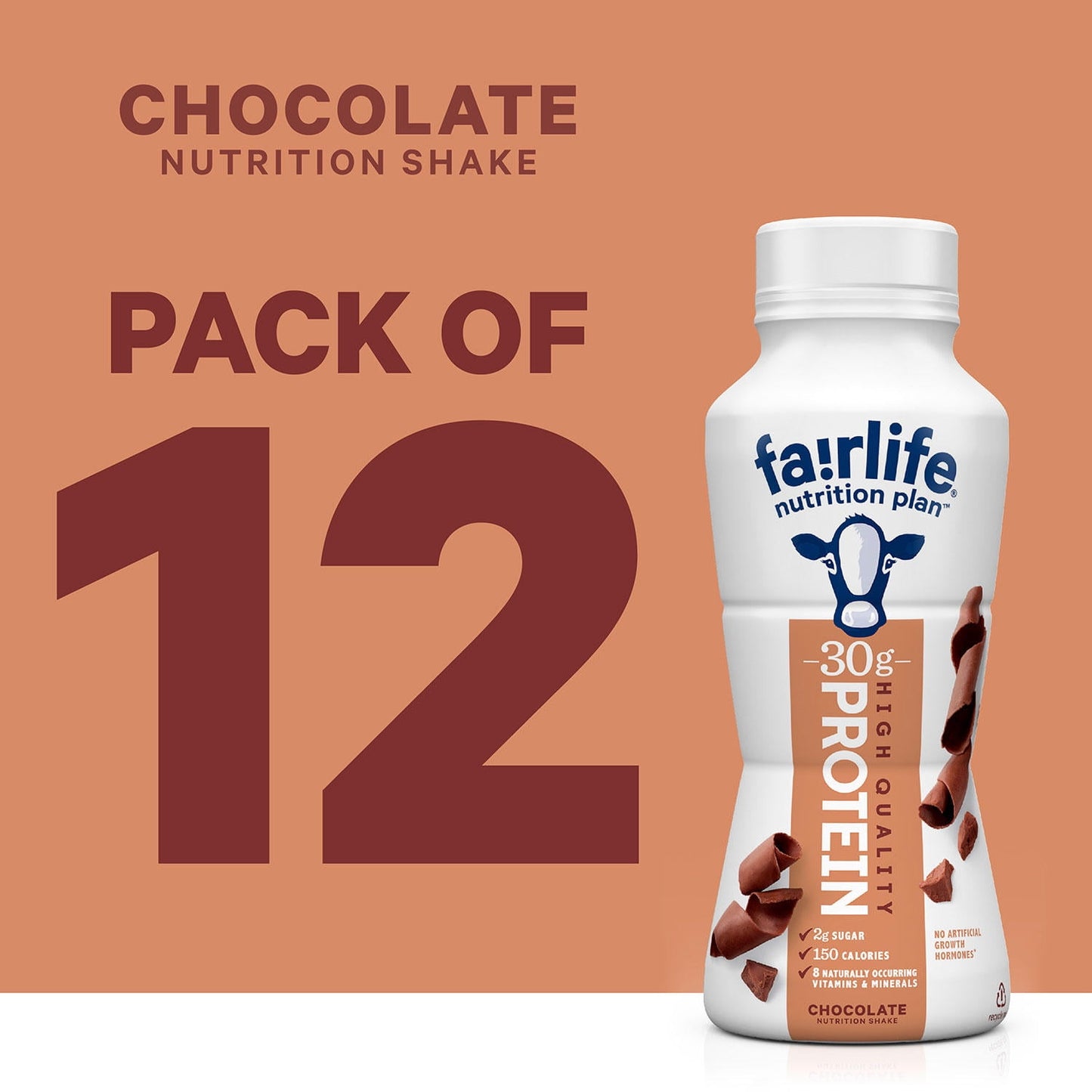 Fairlife Nutrition Plan High Protein Chocolate 30g Shake, Gelatin Free, 11.5fl.oz, 12 Pack