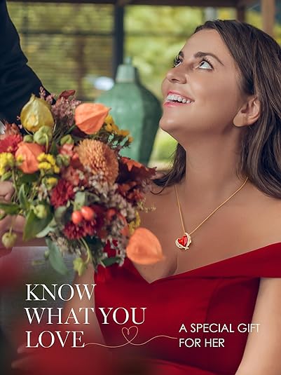 Love Heart Pendant Necklaces for Women Silver Tone Rose Gold Tone Crystals Birthstone Christmas Jewelry Gifts for Women Birthday/Anniversary Day/Valentine’s Day