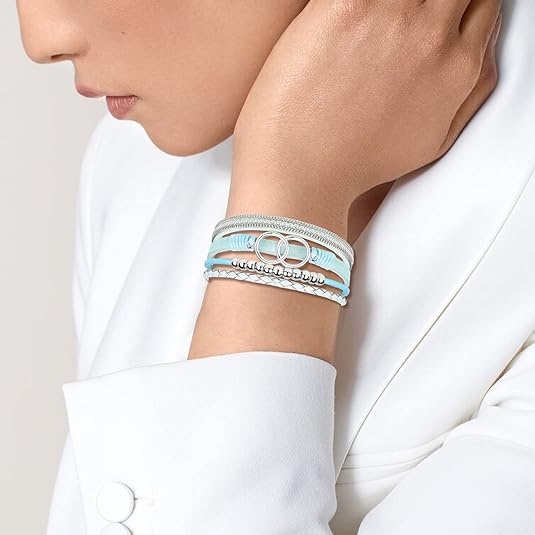 Bracelets for Women Birthday Gifts for Mom Inspirational Gifts for Women Mother's Day Daughter Wrap Bracelet Sister Friend Teen Girl Gifts Leather Layered Jewelry Valentines Day Gifts for Her