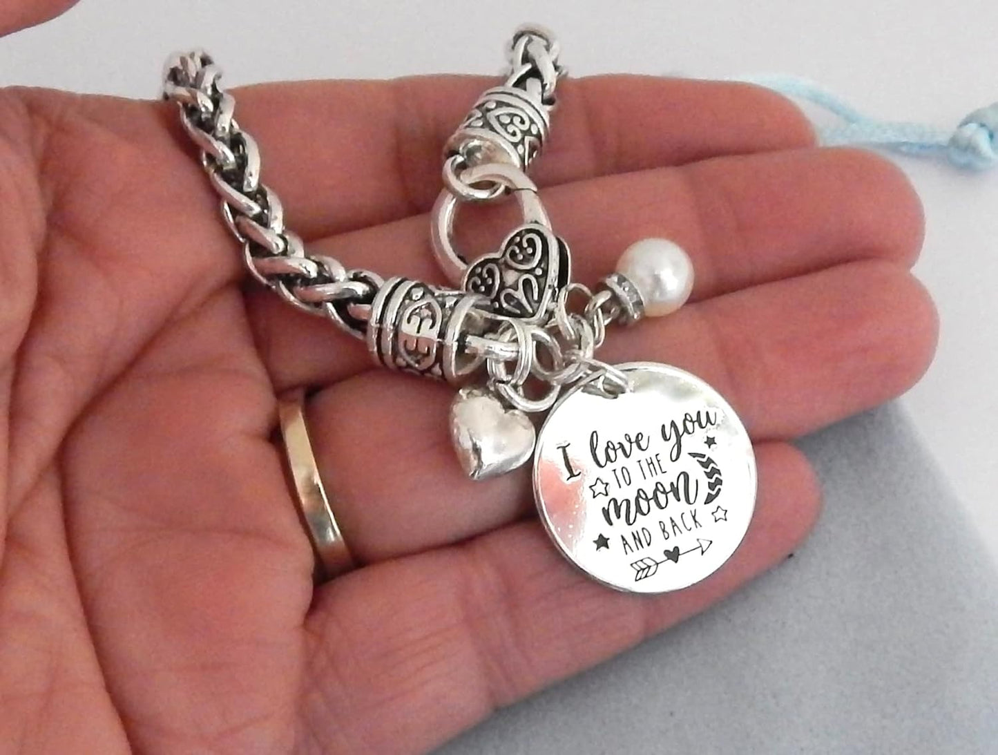 I Love you to the Moon and Back Bracelet Daughter Jewelry