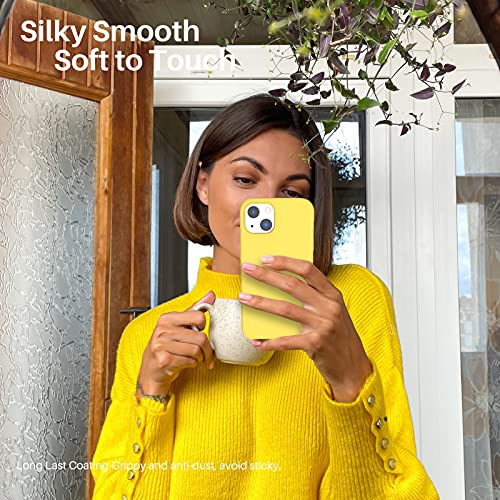 Compatible with iPhone 13 Case 6.1, Slim Liquid Silicone 3 Layers Full Covered Soft Gel Rubber Case Cover