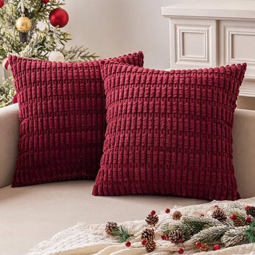 Pack of 2 Decorative Fall Throw Pillow Covers 18x18 Inch Pillow for Sofa Living Room Couch Bed