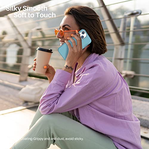 Compatible with iPhone 13 Case 6.1, Slim Liquid Silicone 3 Layers Full Covered Soft Gel Rubber Case Cover