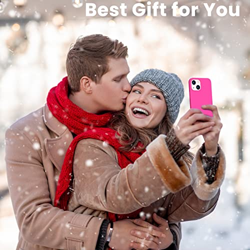 Compatible with iPhone 13 Case 6.1, Slim Liquid Silicone 3 Layers Full Covered Soft Gel Rubber Case Cover