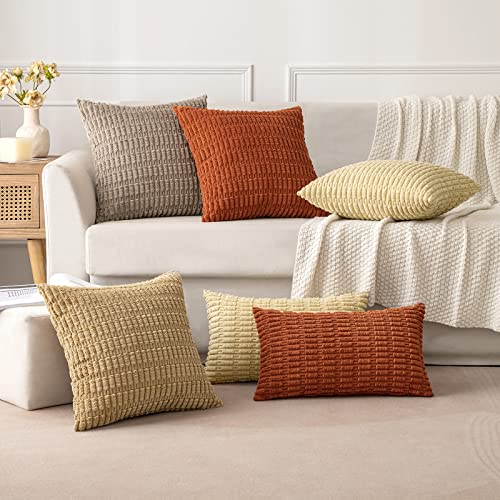Pack of 2 Decorative Fall Throw Pillow Covers 18x18 Inch Pillow for Sofa Living Room Couch Bed