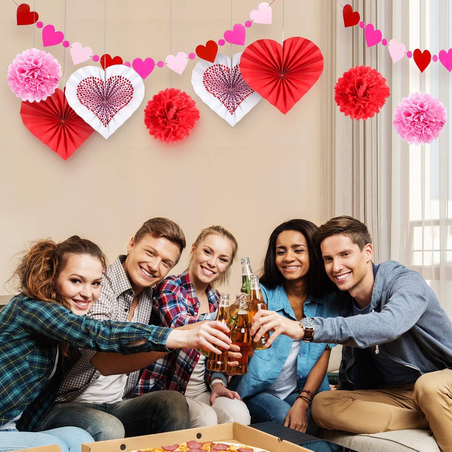 Valentine's Day Paper Kit Party Decorations, Multicolor Tissue Paper