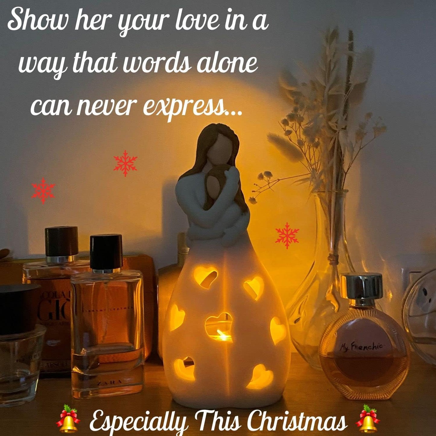 Candle Holder Statue W/Flickering LED - Christmas, Cool Moms Birthday Gift Ideas, Mothers Day, Unique Daughters Gifts, Happy Bday Present