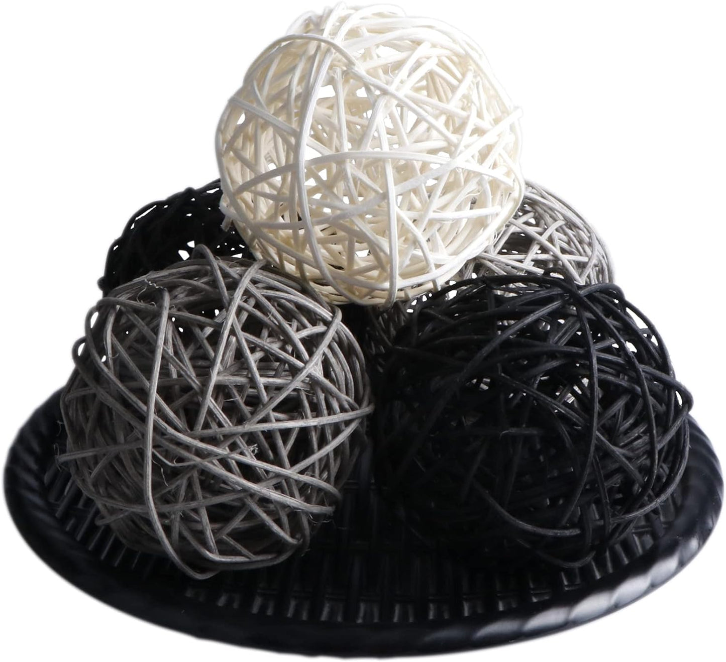 9 Pcs 3 Inch Wicker Balls Decorations, Rattan Balls Decorative for Home Decor DIY Vase Bowl Filler Ornament Baby Room Nursery Décor Wedding Table Decoration