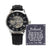 To My Husband - Meeting you was fate Men's Openwork Watch w/ Genuine Black Leather Band