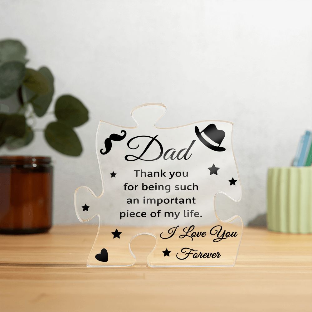 I Love you Forever Dad Acrylic Puzzle Plaque, Fathers Day Gift