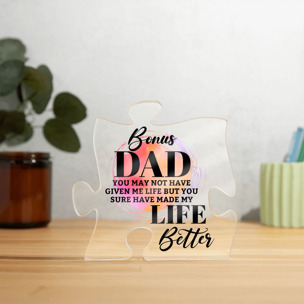 Bonus Dad Acrylic Puzzle Plaque Fathers Day Gift