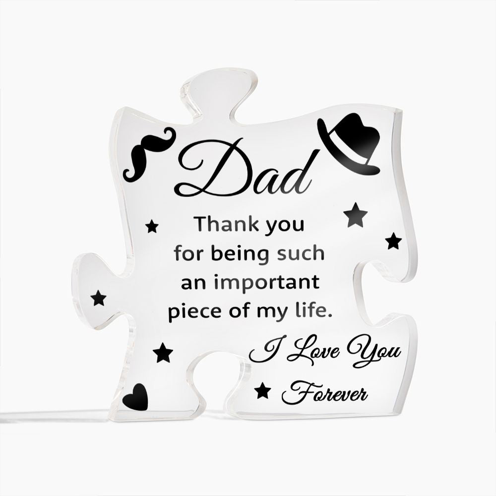 I Love you Forever Dad Acrylic Puzzle Plaque, Fathers Day Gift