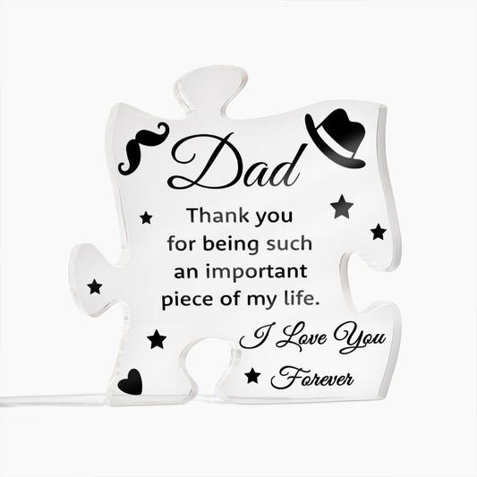 I Love you Forever Dad Acrylic Puzzle Plaque, Fathers Day Gift