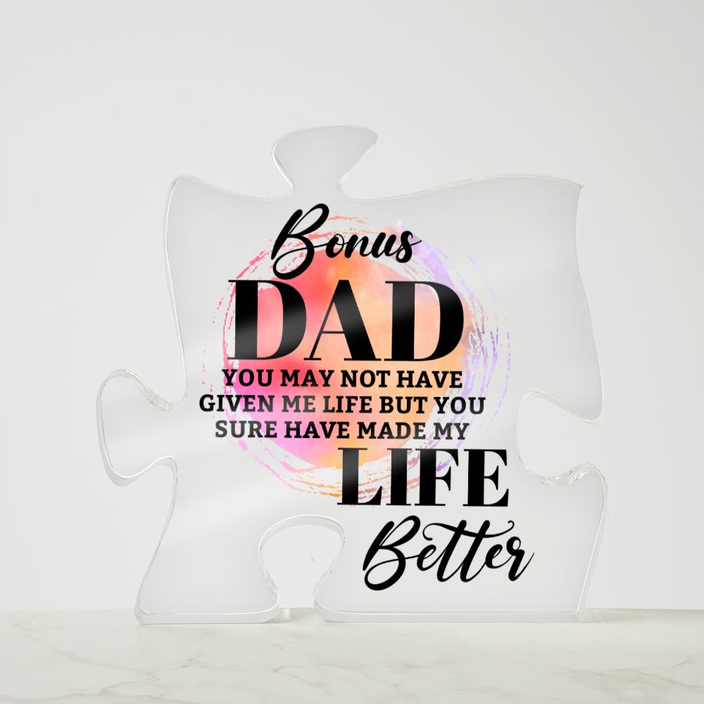 Bonus Dad Acrylic Puzzle Plaque Fathers Day Gift