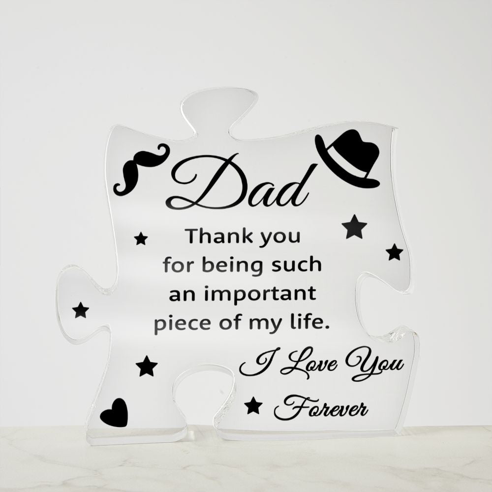 I Love you Forever Dad Acrylic Puzzle Plaque, Fathers Day Gift