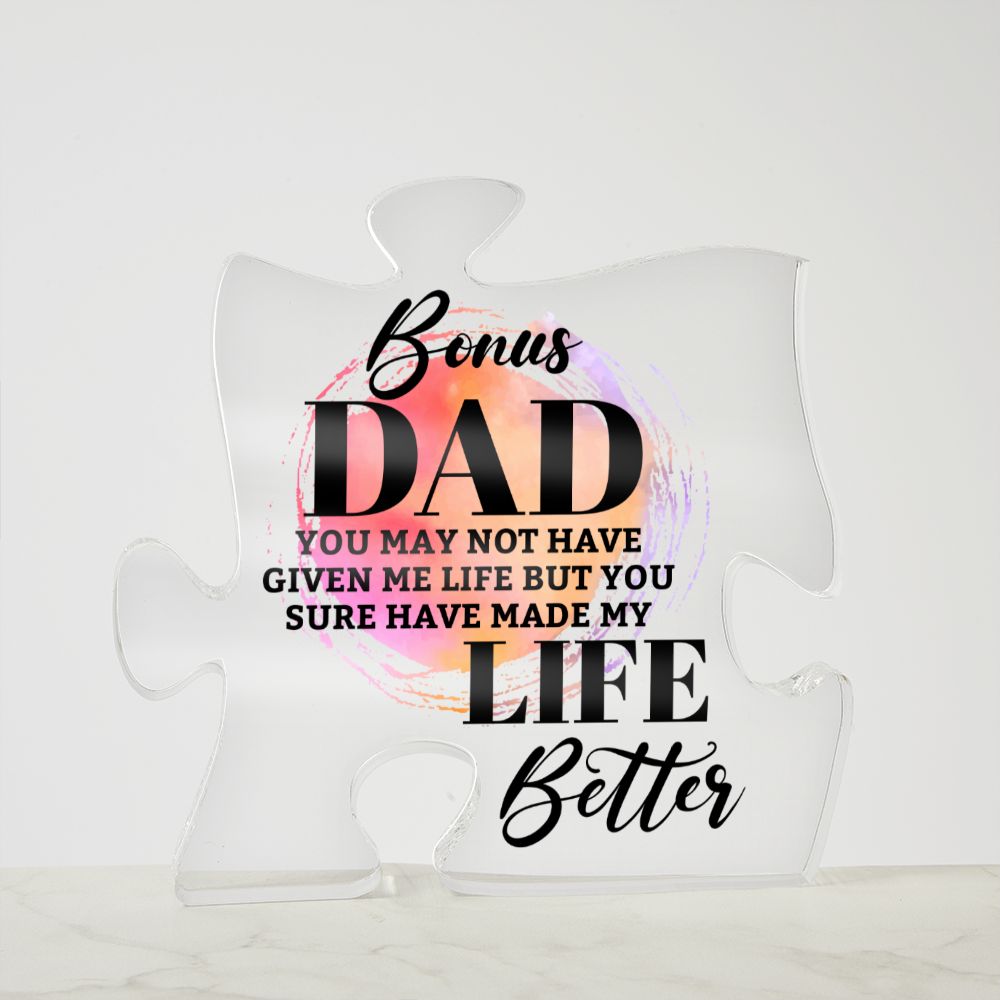 Bonus Dad Acrylic Puzzle Plaque Fathers Day Gift