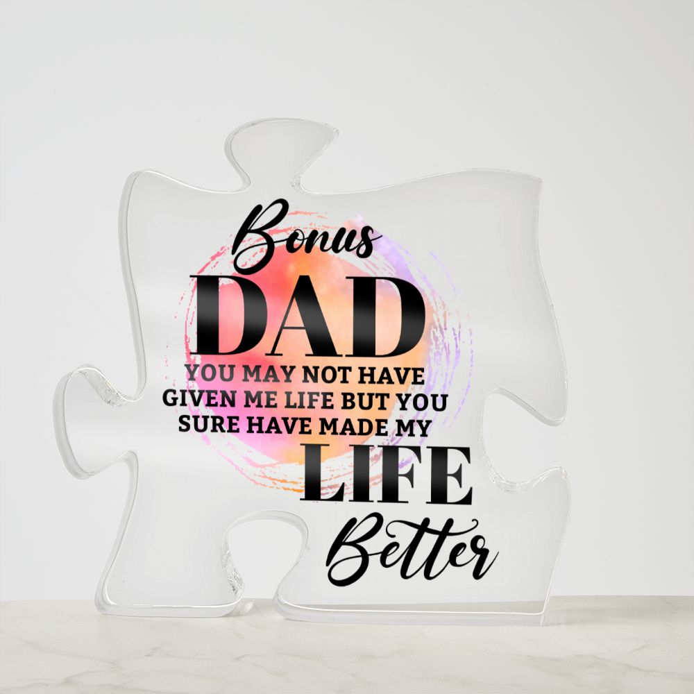 Bonus Dad Acrylic Puzzle Plaque Fathers Day Gift